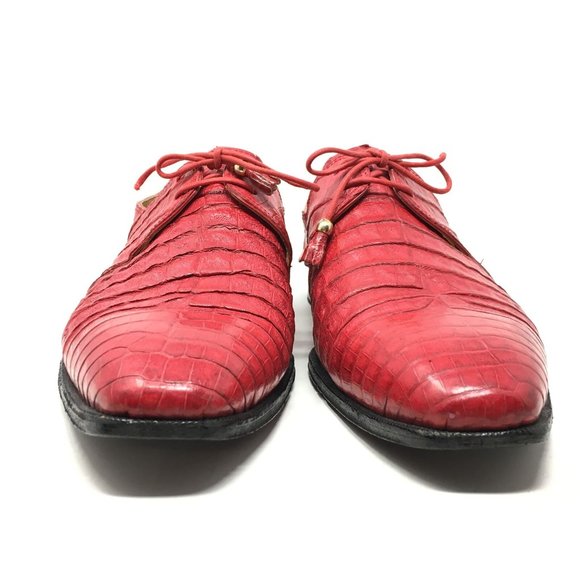 David Eden Oxfords Shoe Size 14 Red Full Alligator